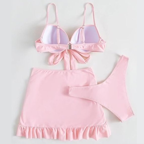 NWT Light Pink Swimsuit Hat Strappy High Heel Shoes Halloween Barbie Cos… - Picture 5 of 15